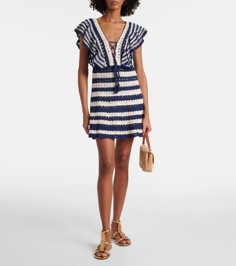 Anna Kosturova Farrah Crochet Cotton Mini Dress